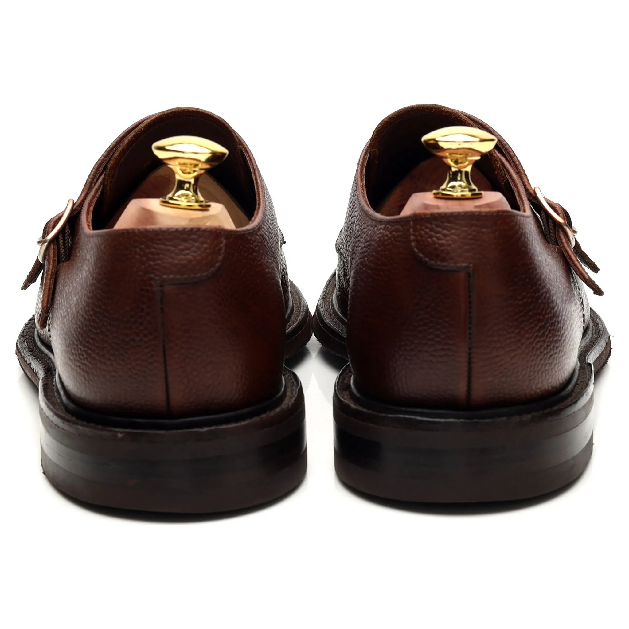1880 'Benedict' Brown Grain Leather Double Monk Strap UK 7 F