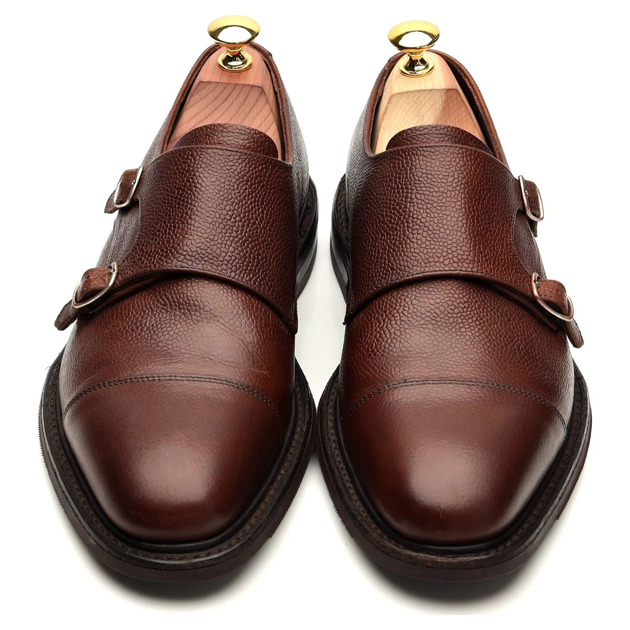 1880 'Benedict' Brown Grain Leather Double Monk Strap UK 7 F