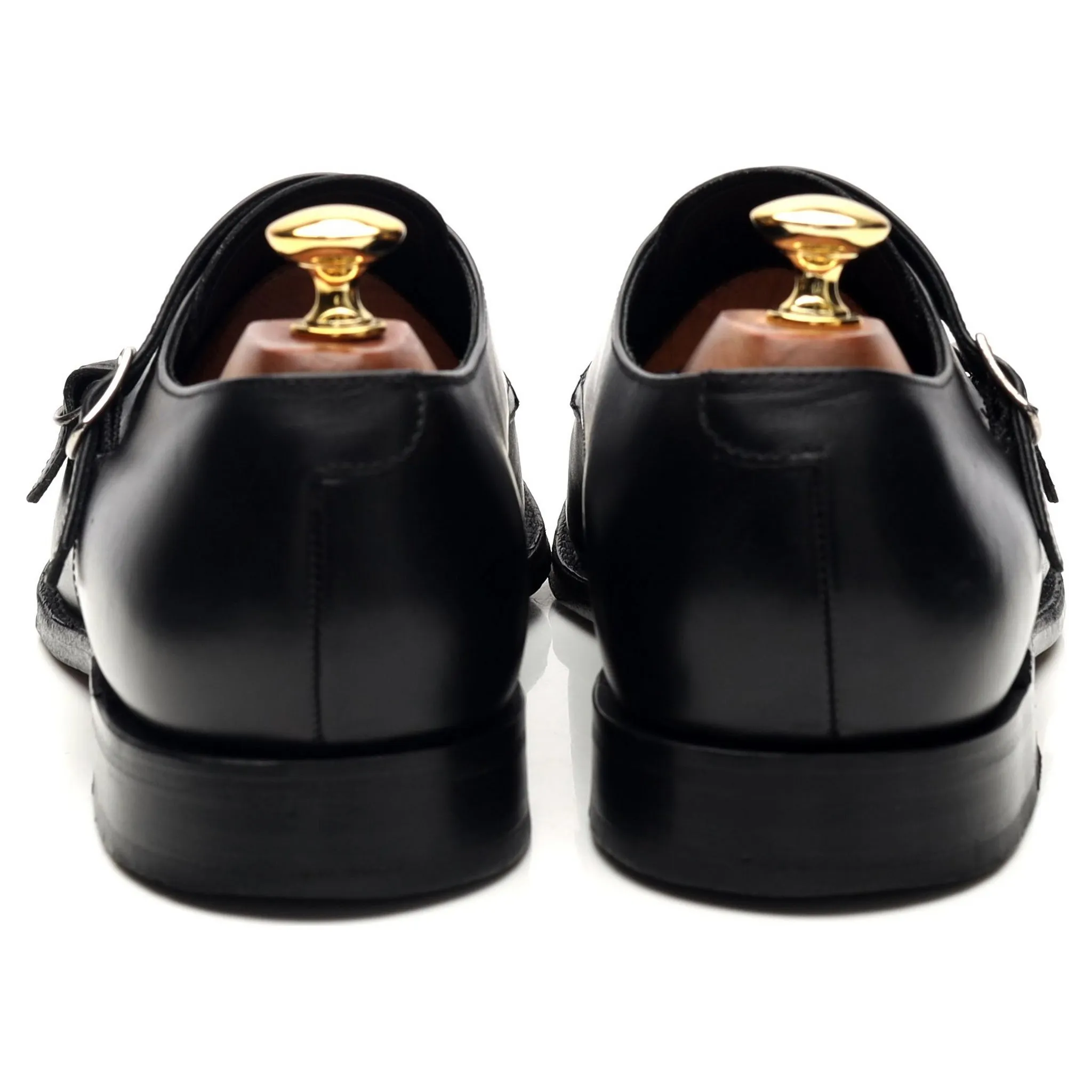 1880 'Cannon' Black Leather Double Monk Strap UK 9 F