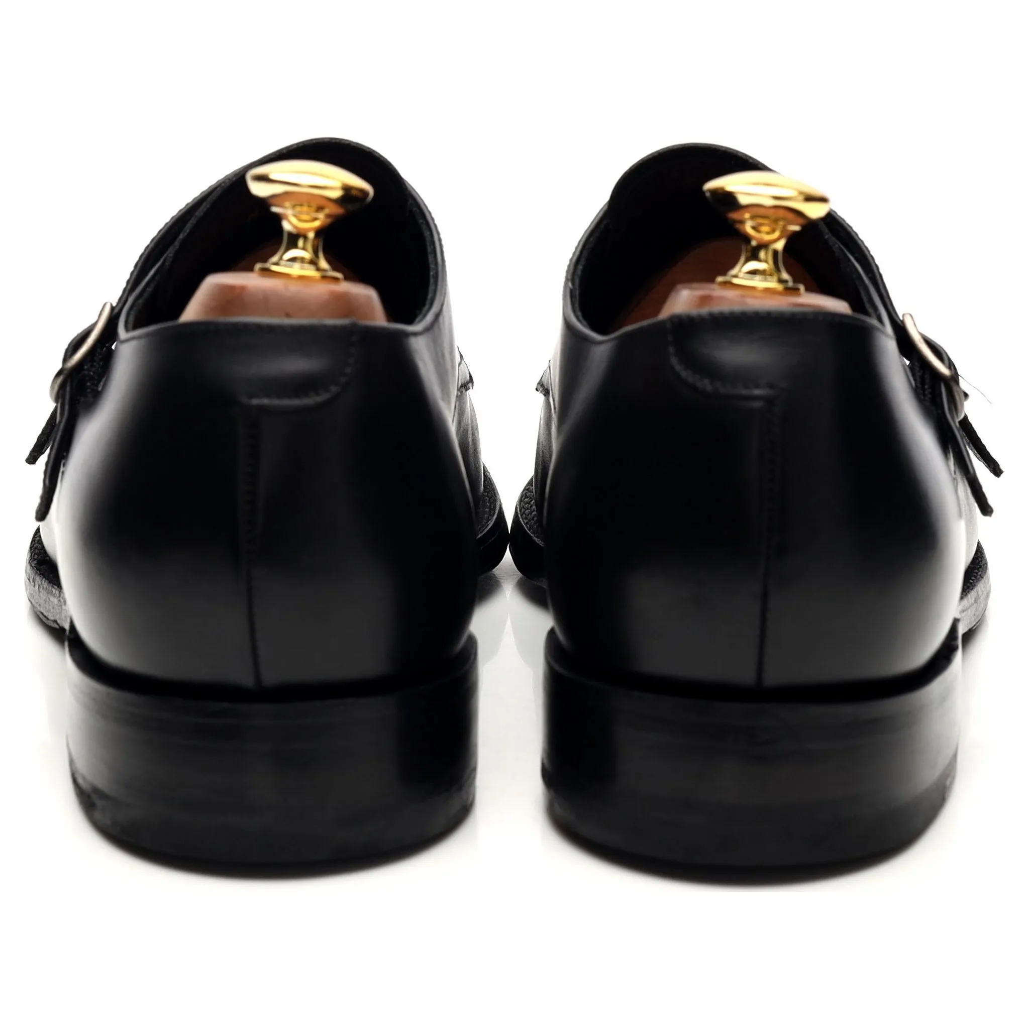 1880 'Cannon' Black Leather Monk Strap UK 9.5 F