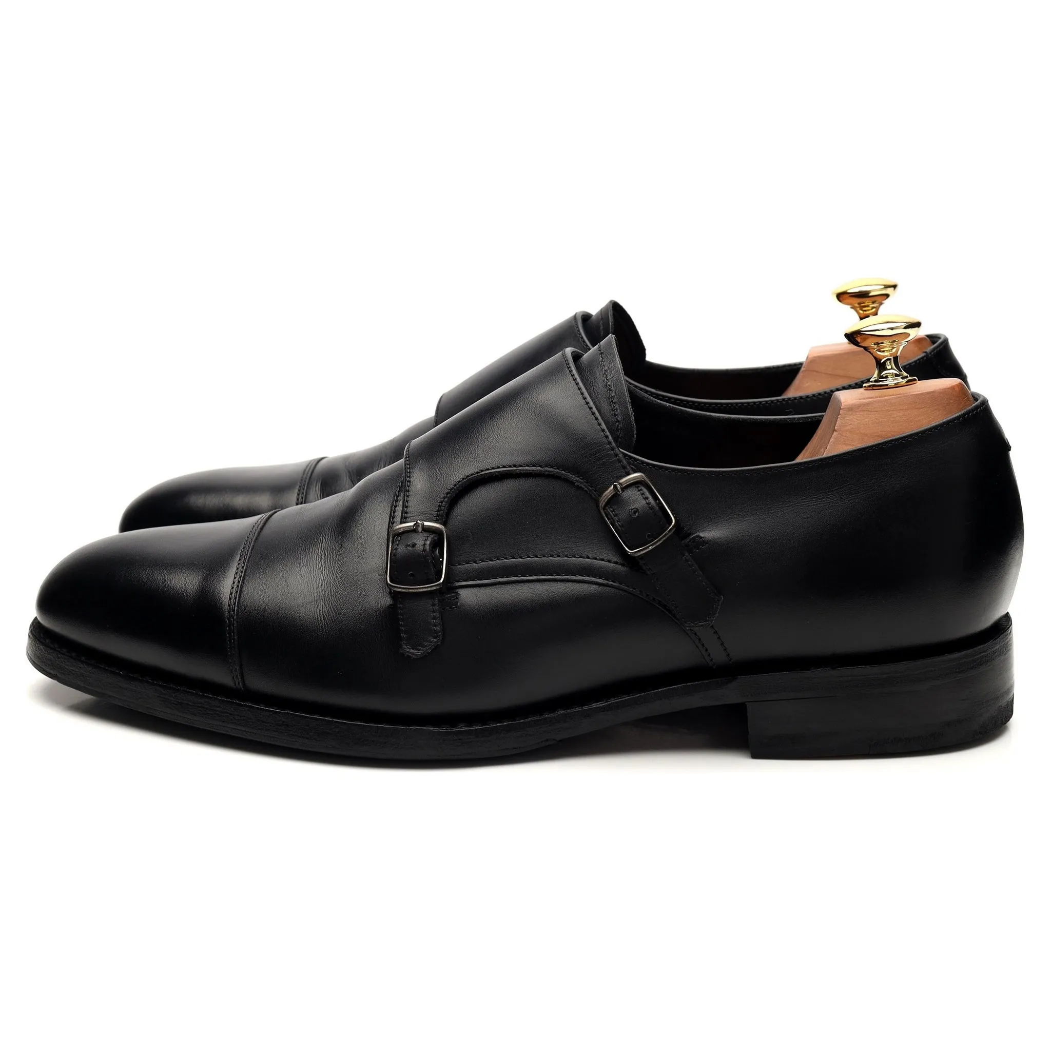 1880 'Cannon' Black Leather Monk Strap UK 9.5 F
