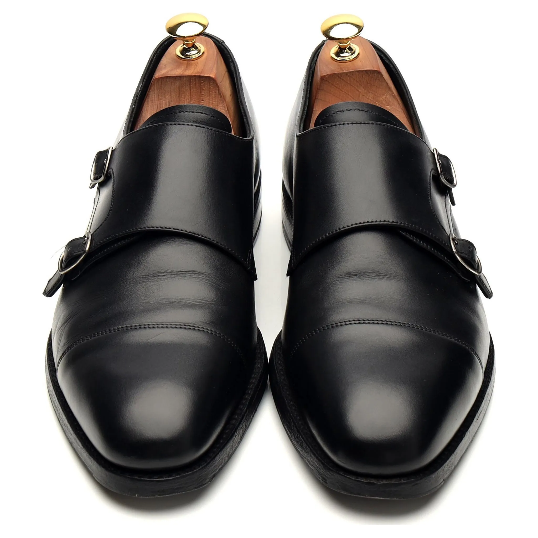 1880 'Cannon' Black Leather Monk Strap UK 9.5 F