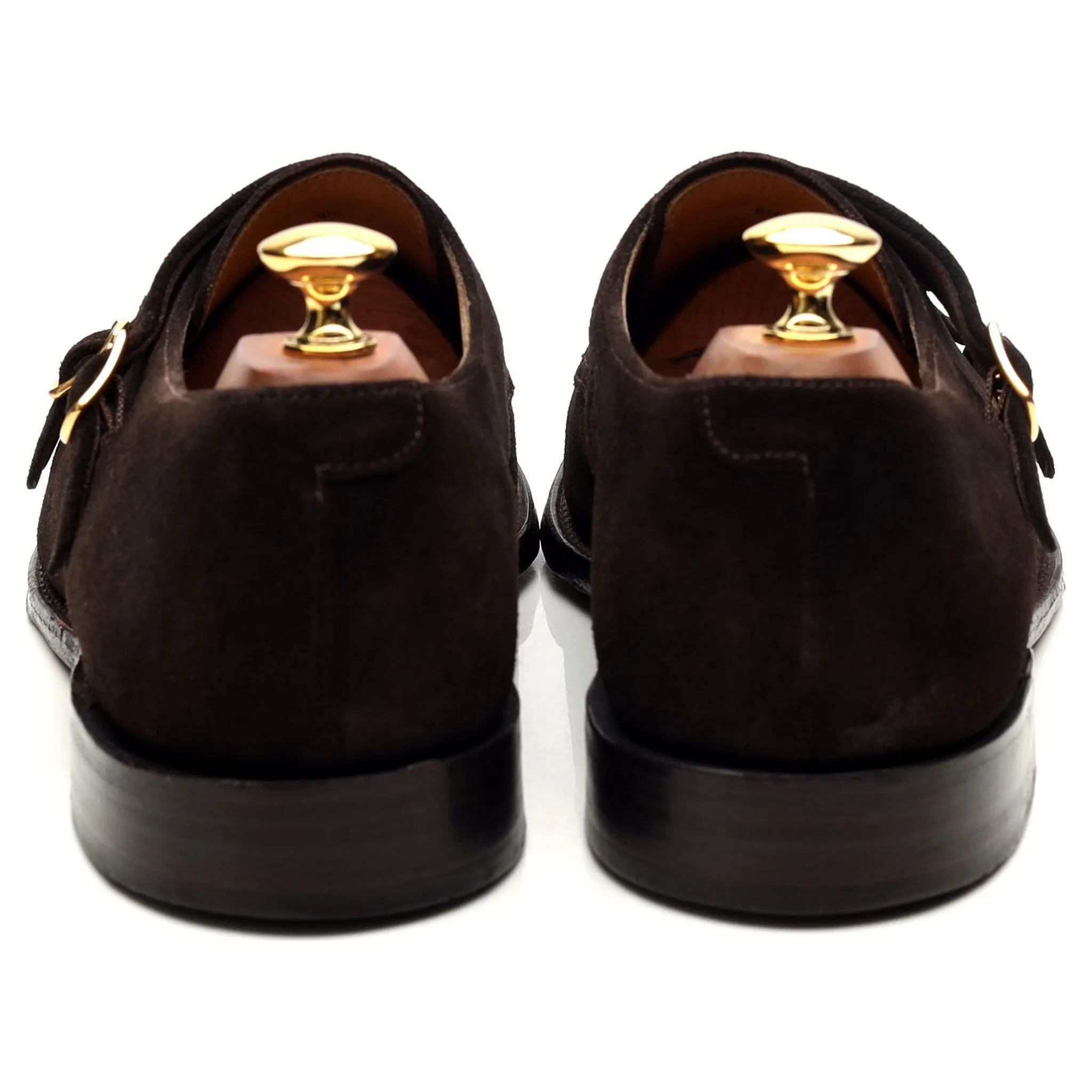 1880 'Cannon' Dark Brown Suede Double Monk Strap UK 9.5 F