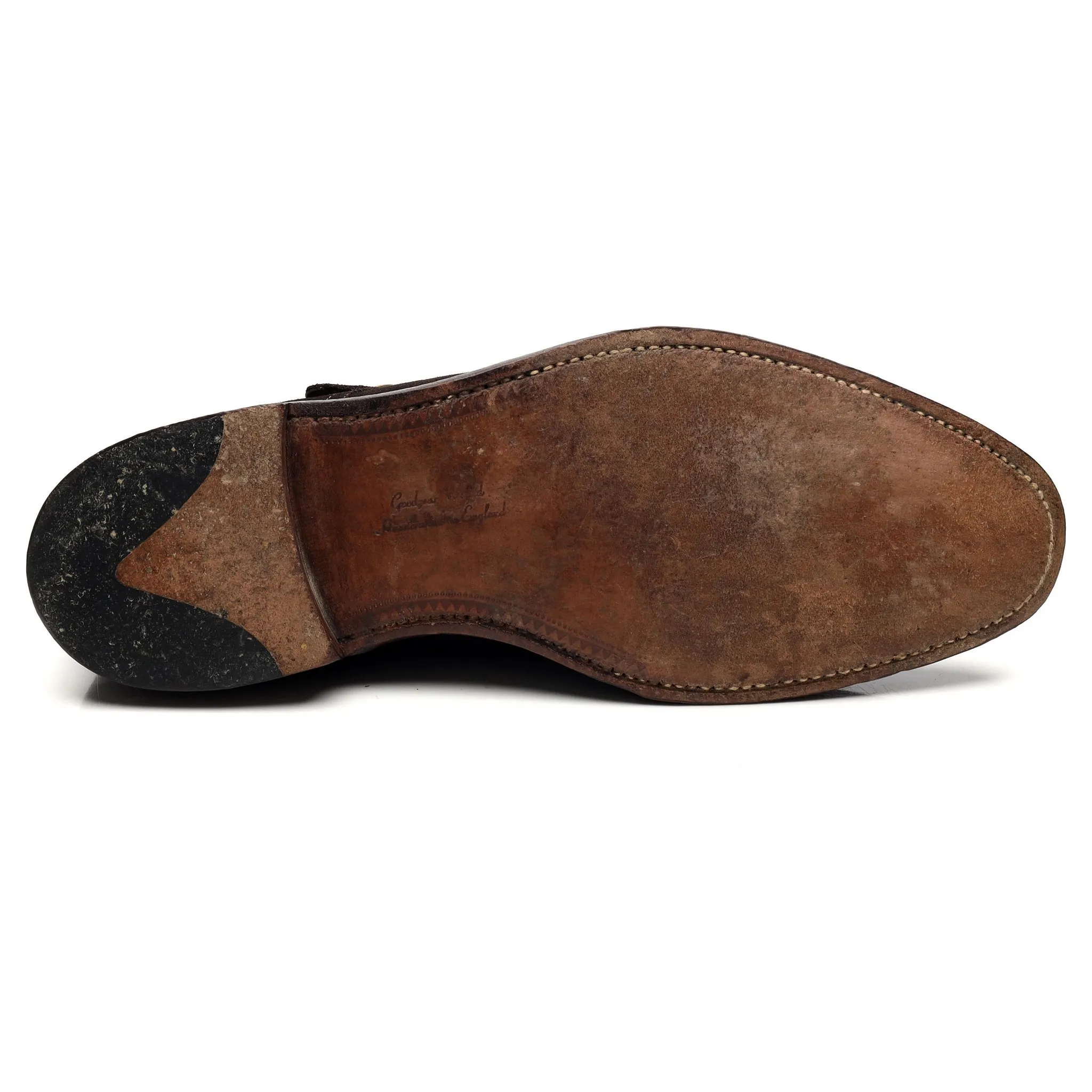 1880 'Cannon' Dark Brown Suede Double Monk Strap UK 9.5 F