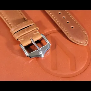 22mm Brown Leather Watch Strap