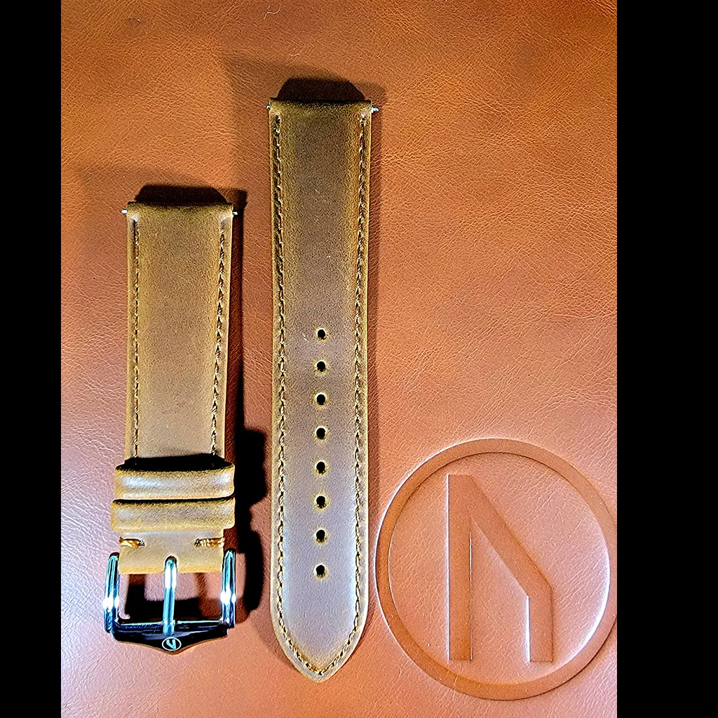 22mm Brown Leather Watch Strap