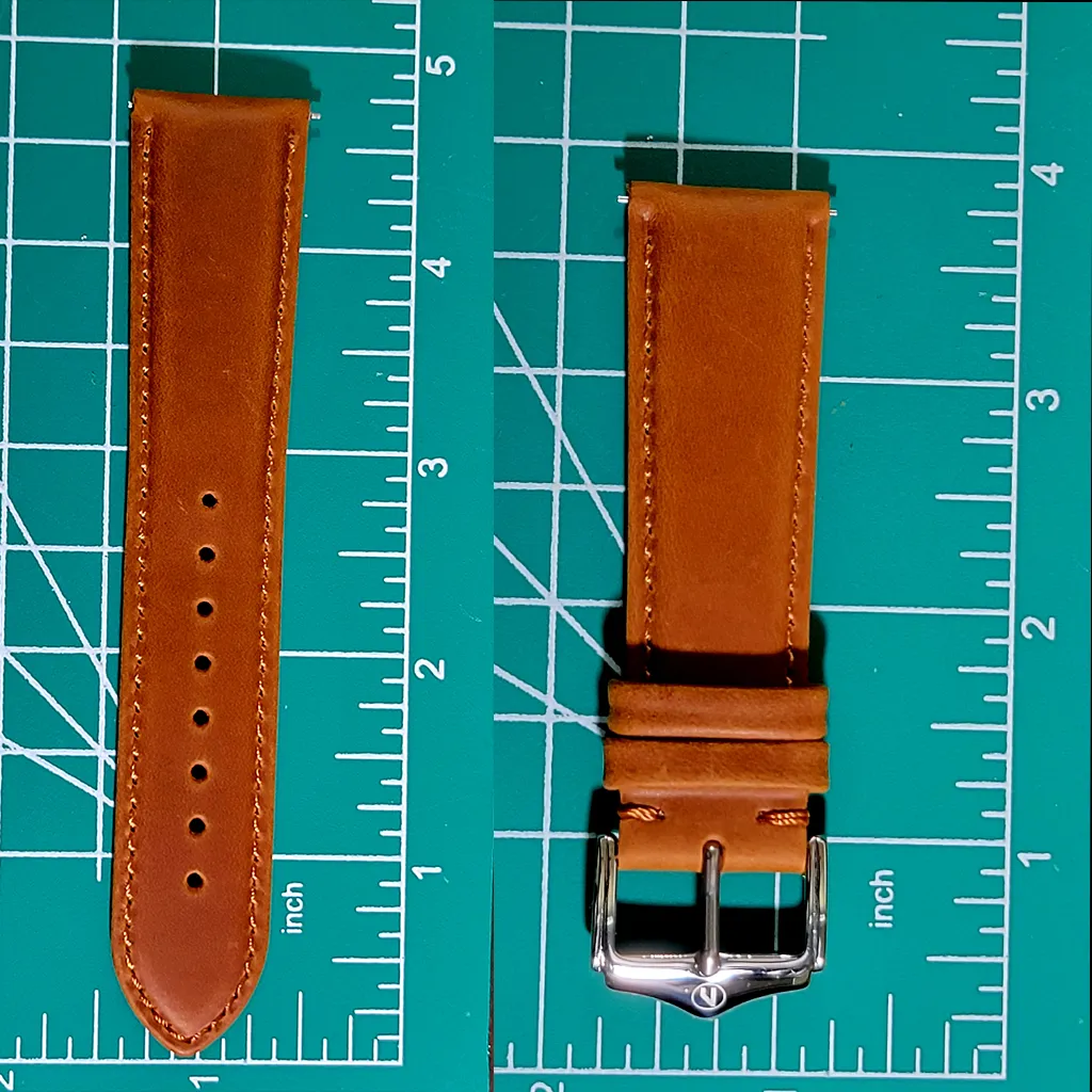 22mm Brown Leather Watch Strap