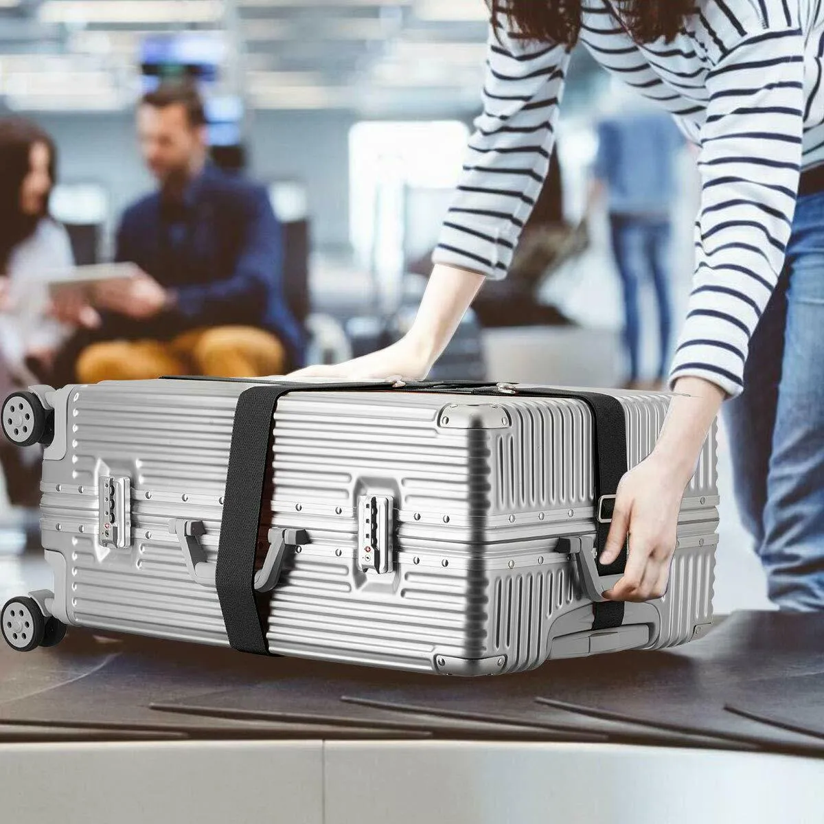 2PCS Travel Luggage Straps Adjustable Baggage Strap Suitcase Safety Packing Belt