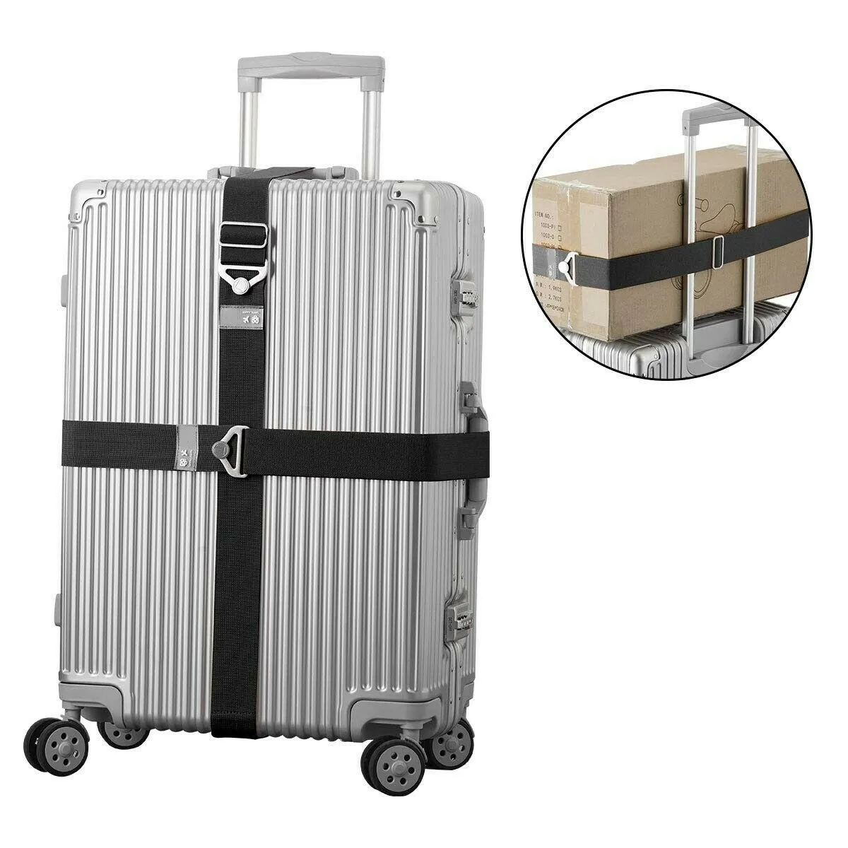 2PCS Travel Luggage Straps Adjustable Baggage Strap Suitcase Safety Packing Belt