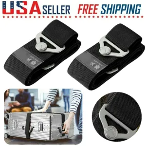 2PCS Travel Luggage Straps Adjustable Baggage Strap Suitcase Safety Packing Belt