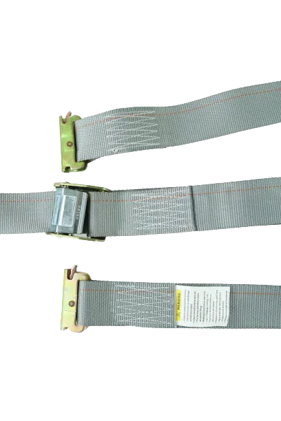 2" x 16' Grey Interior Van Strap Cam Buckle Assembly with E-Track Fitting | Pack of 12