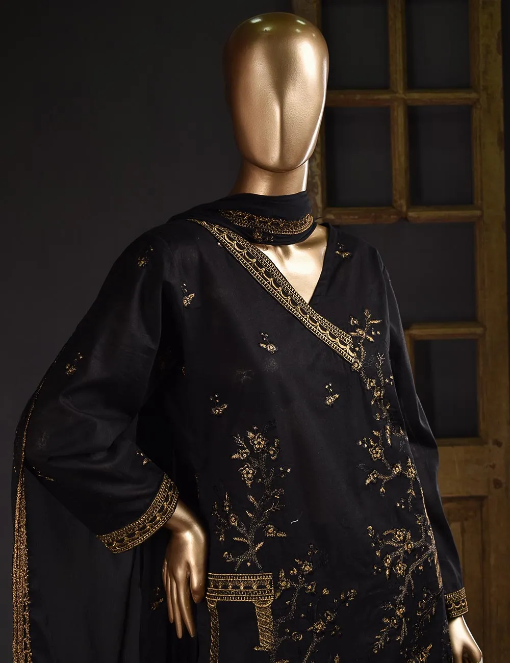 3 Pc Unstitched Embroidered Lawn Dress with Chiffon Embroidered Dupatta - Exotica (ZEB-4A)