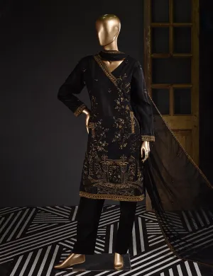 3 Pc Unstitched Embroidered Lawn Dress with Chiffon Embroidered Dupatta - Exotica (ZEB-4A)