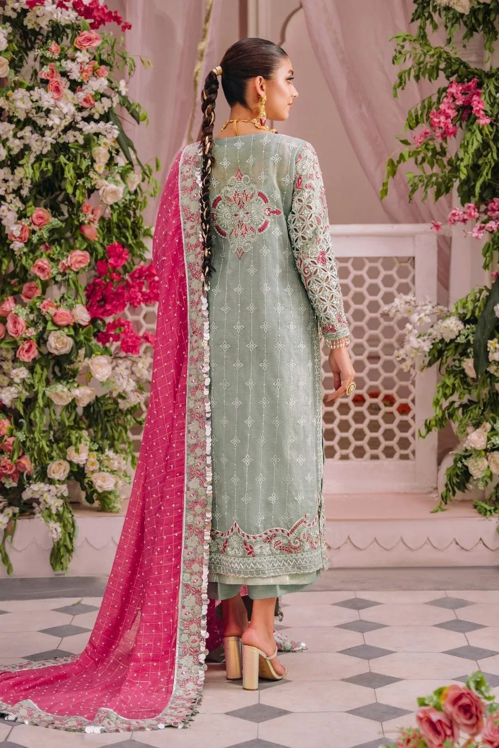 3PC Unstitched | Embroidered Luxury Formal Dress