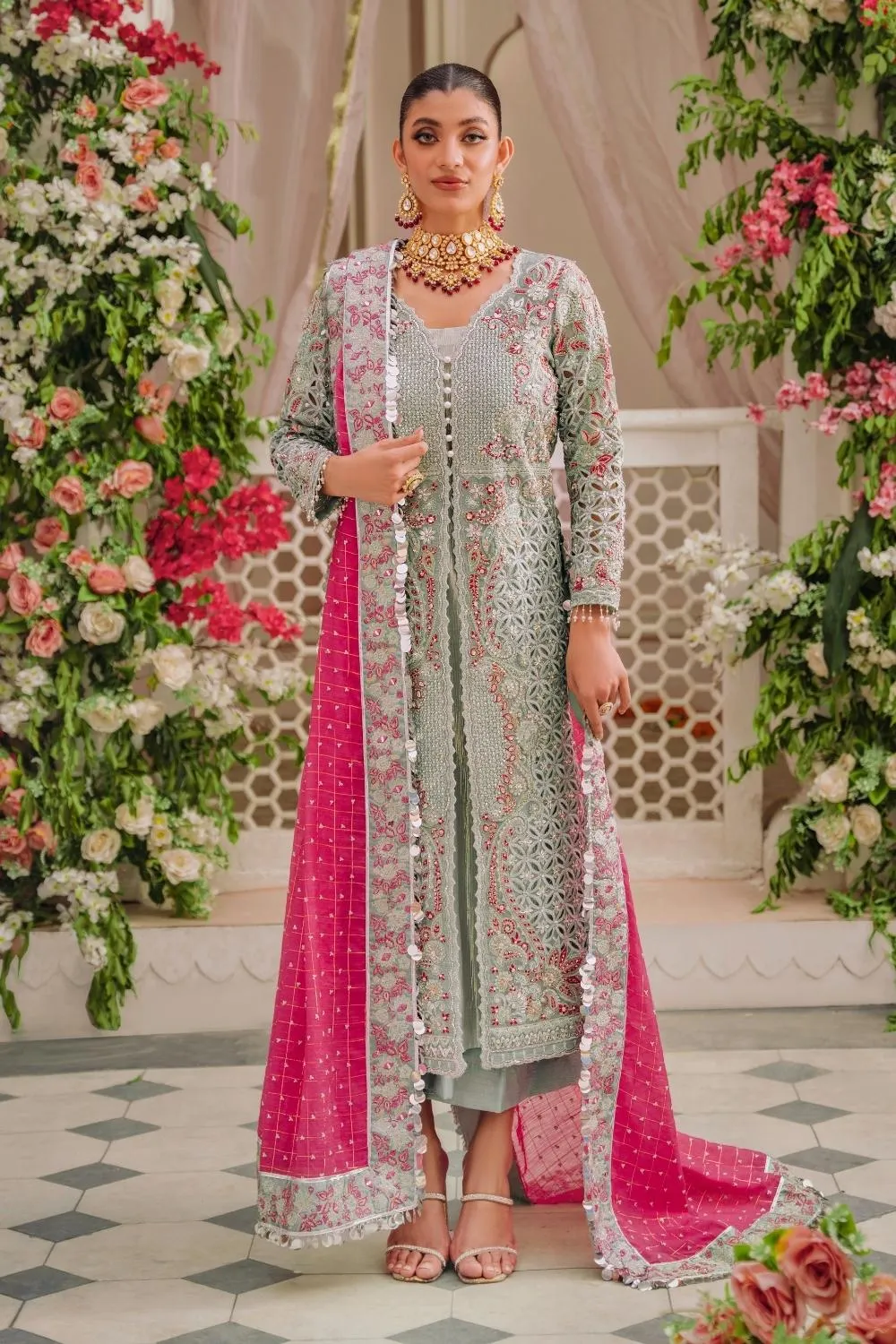 3PC Unstitched | Embroidered Luxury Formal Dress