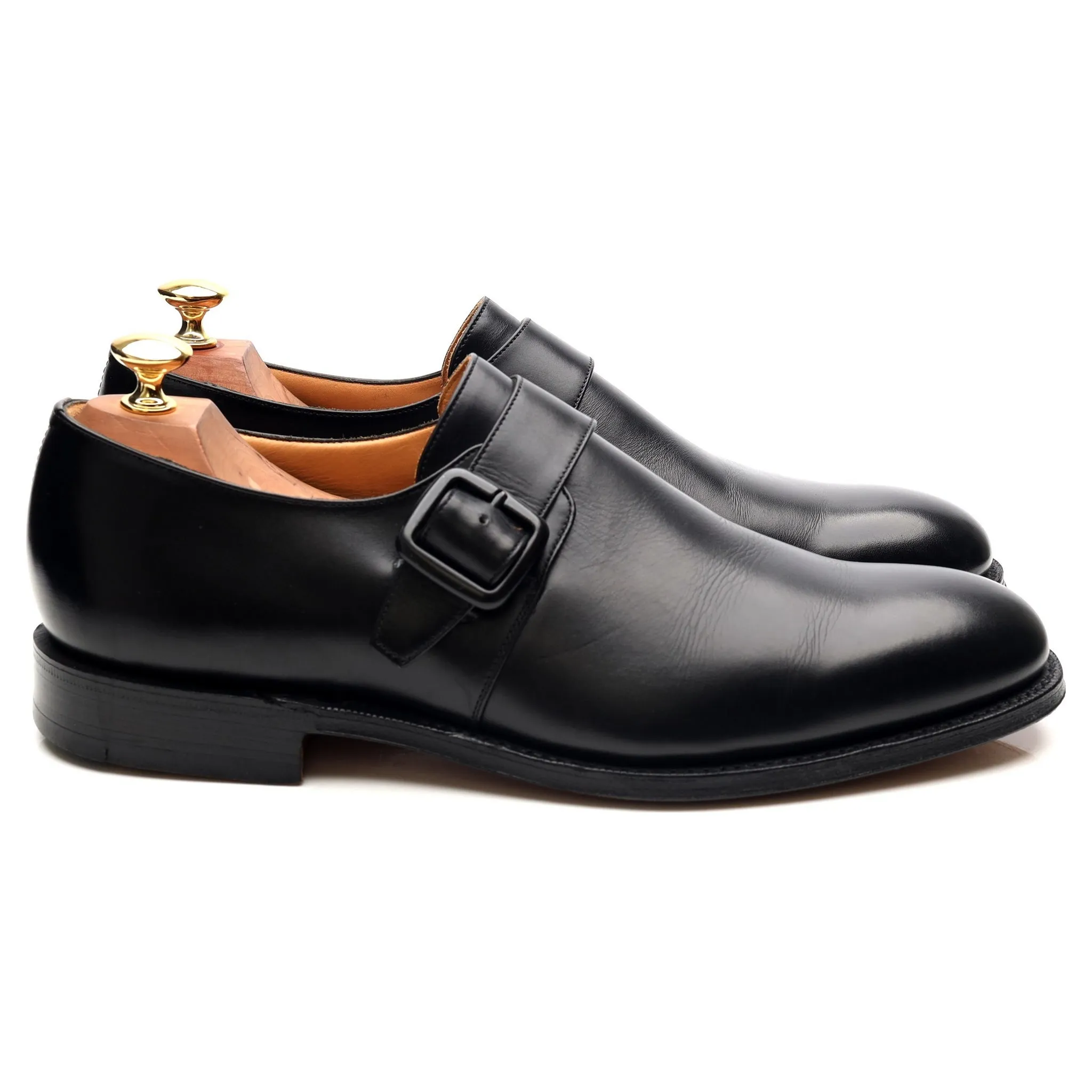 'Abington' Black Leather Monk Strap UK 9 G