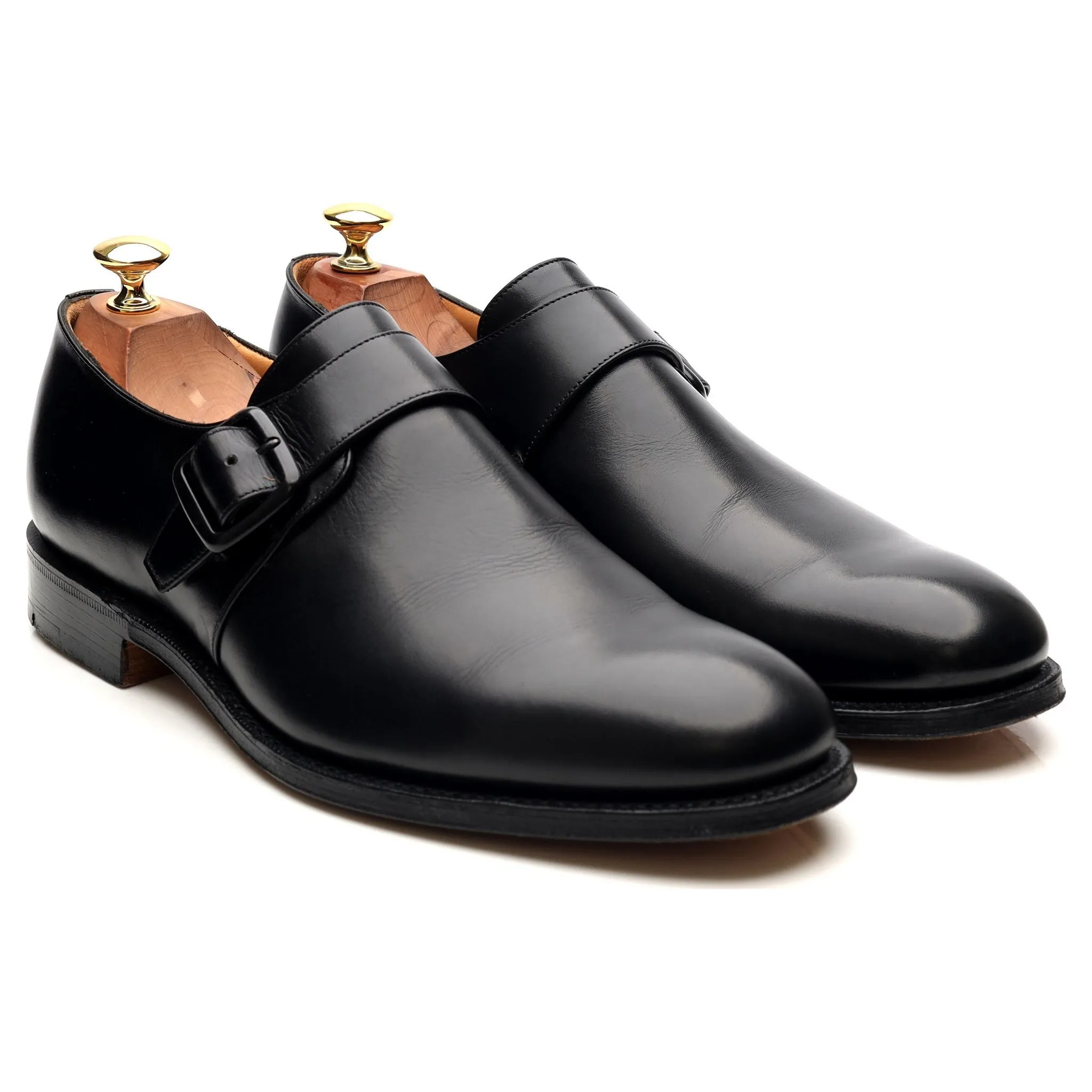 'Abington' Black Leather Monk Strap UK 9 G