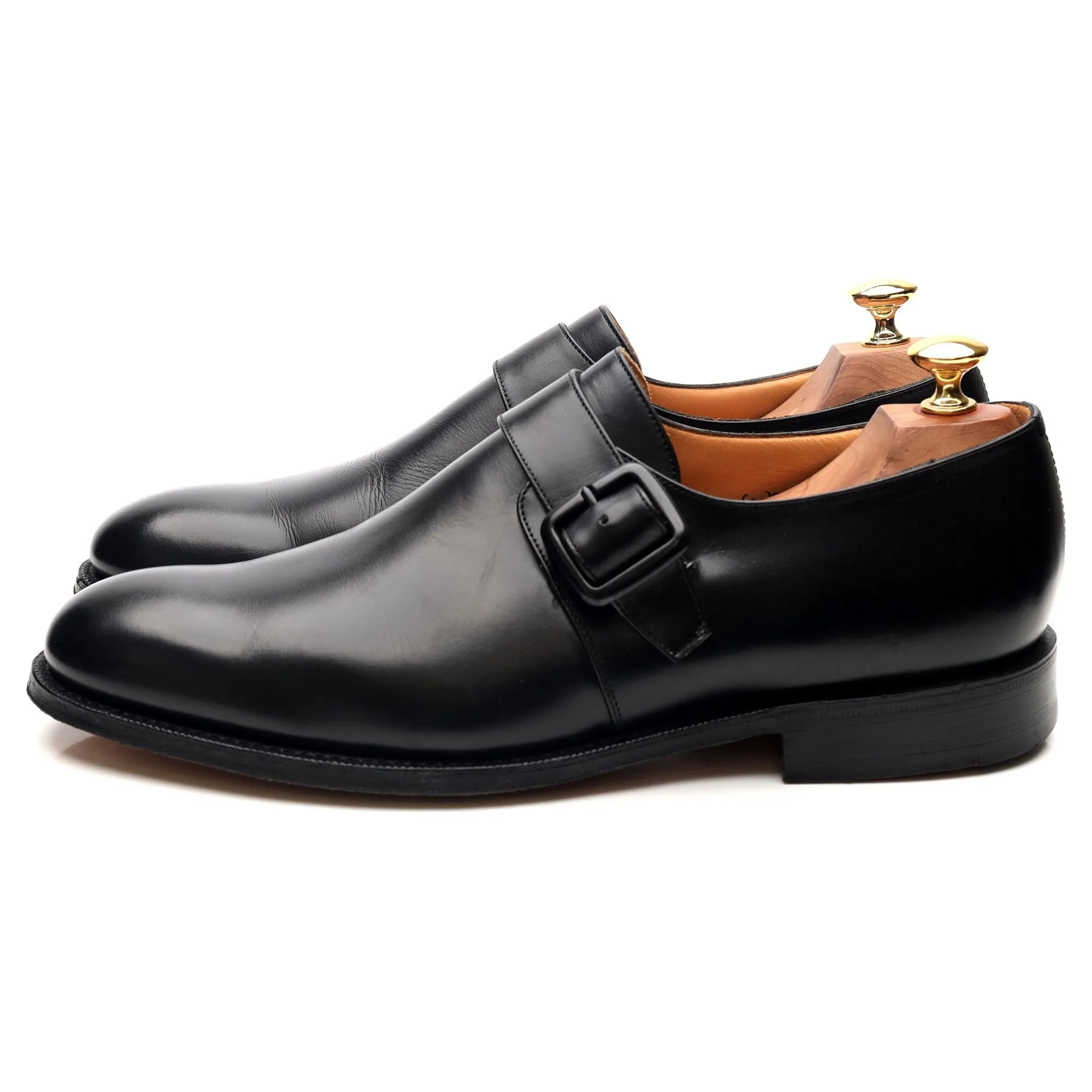 'Abington' Black Leather Monk Strap UK 9 G