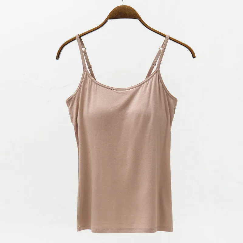 Adjustable Strap Modal Cami with Bra