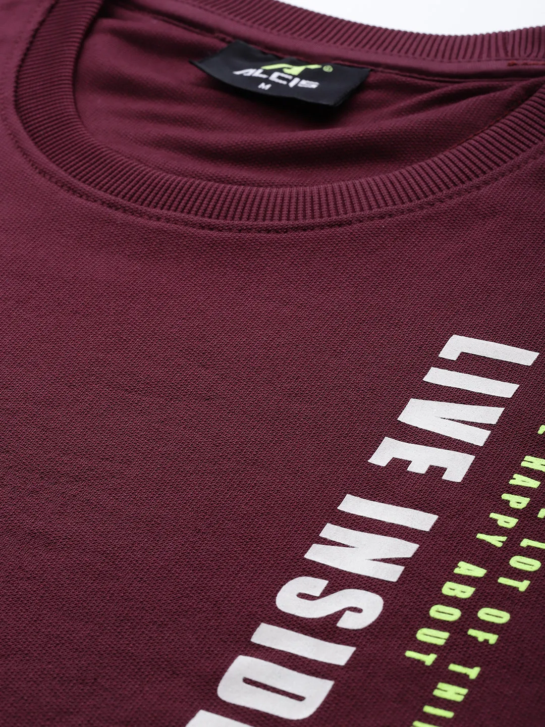 Alcis Men Maroon Printed Sweatshirt