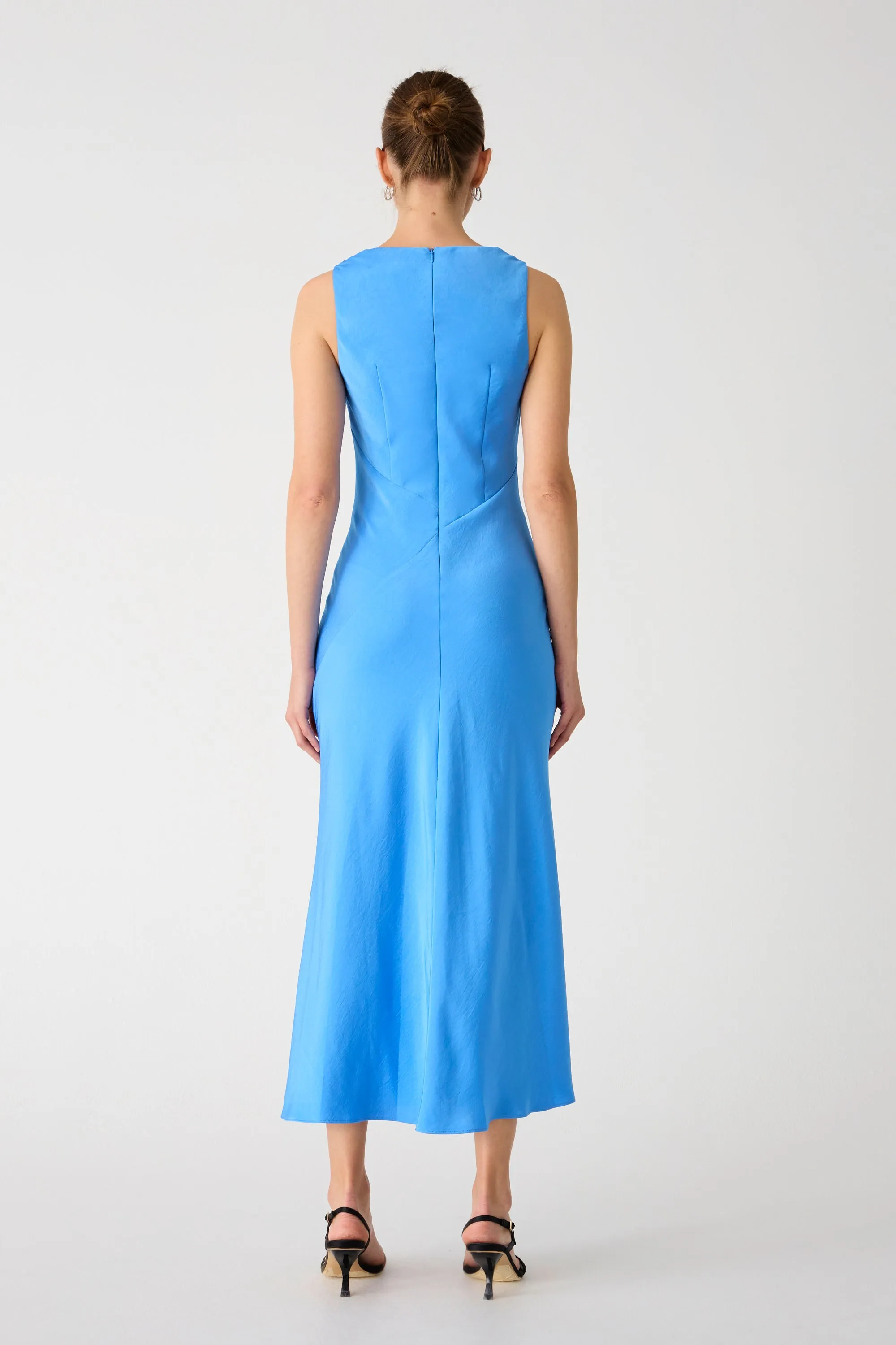 AMBROSIE SATIN MIDI DRESS