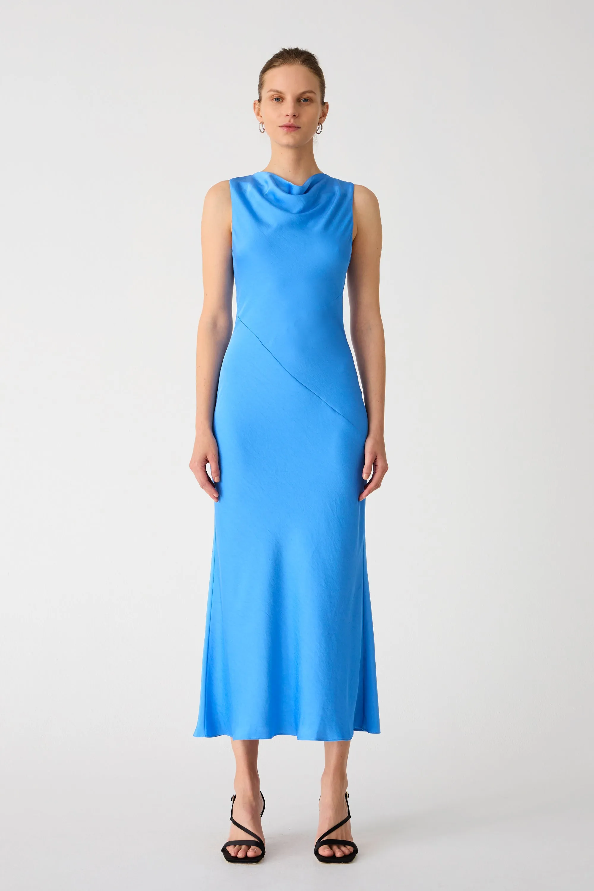AMBROSIE SATIN MIDI DRESS