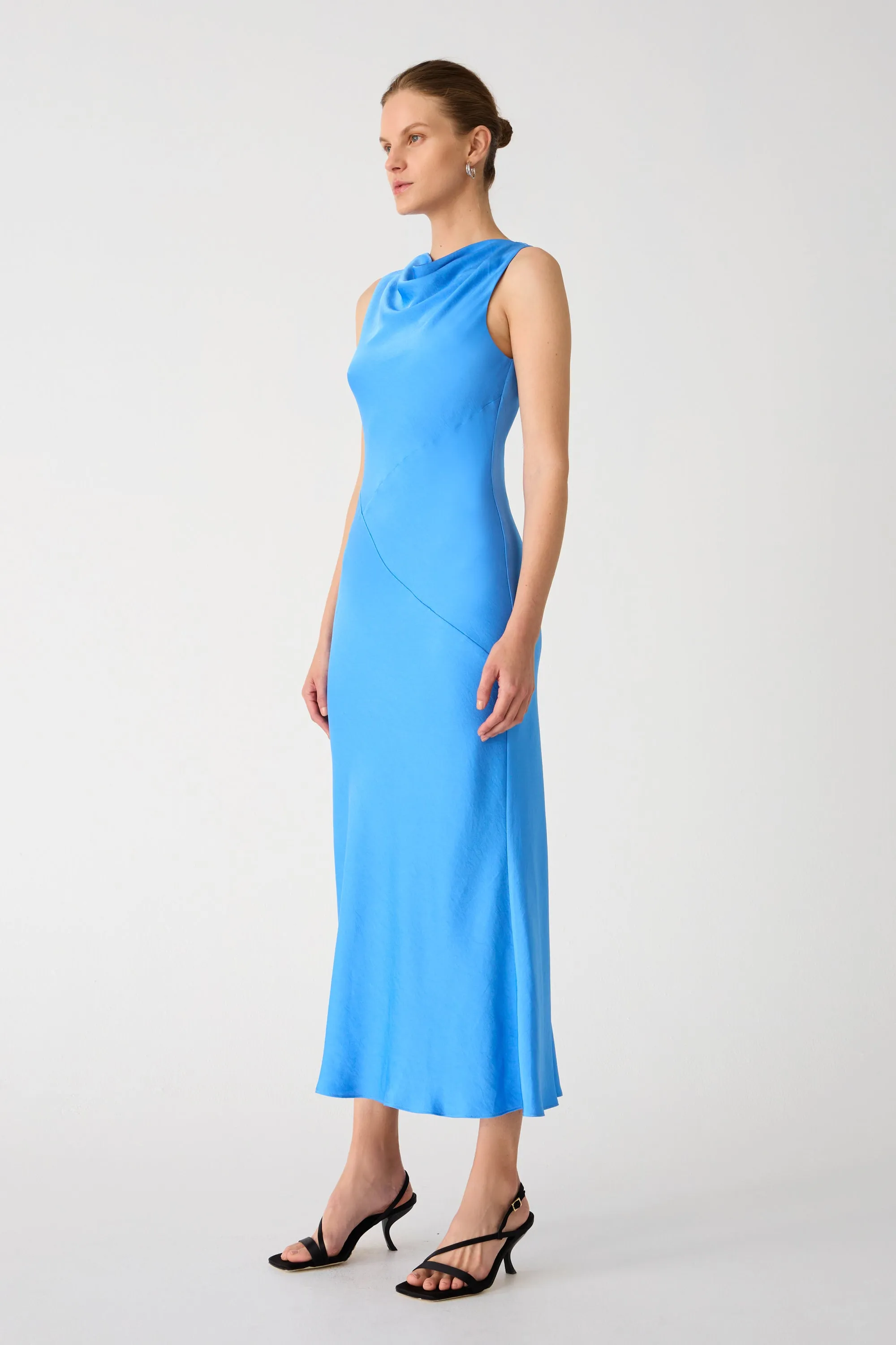 AMBROSIE SATIN MIDI DRESS