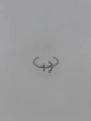 Anchor Toe Ring White Gold