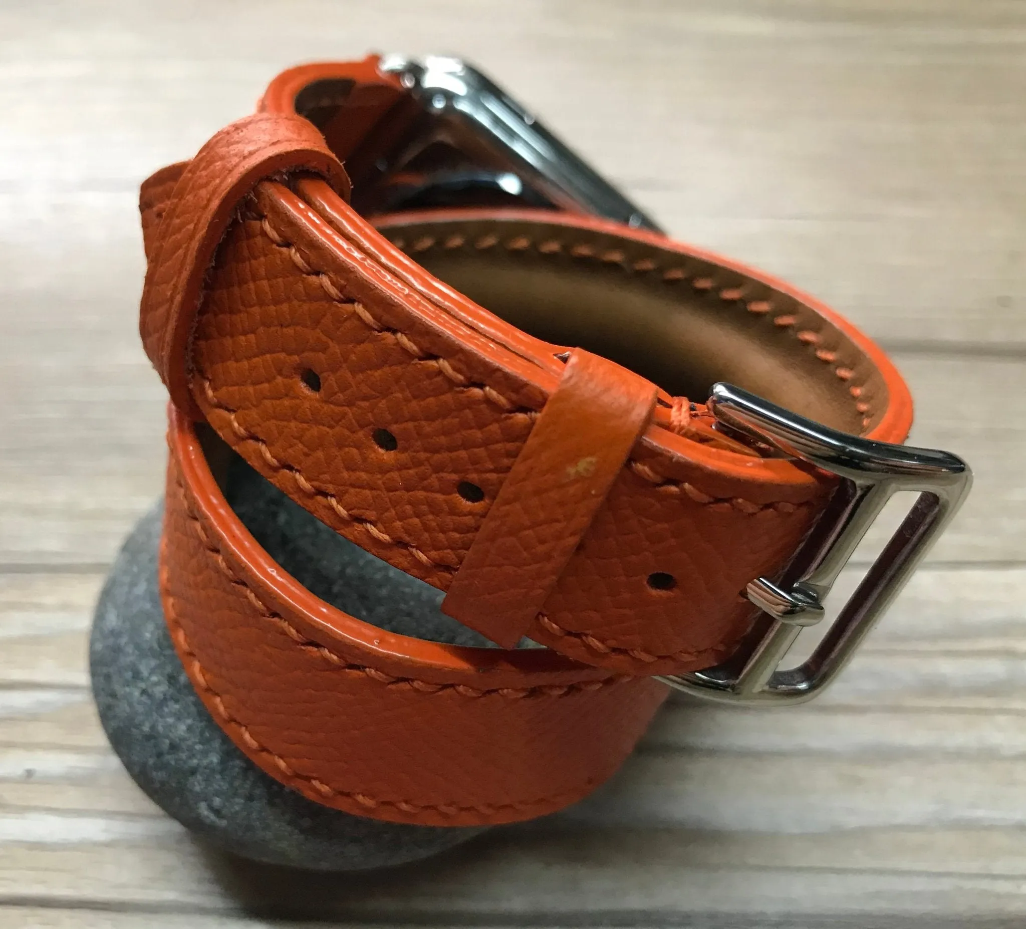 Apple Watch Band, 40mm Feu Epsom Leather Double Tour, Double Tour Series 7, Apple Watch Band 38mm, FREE SHIPPING