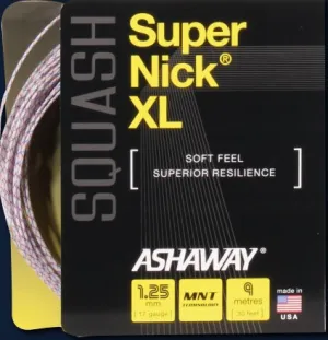 Ashaway SuperNick XL Squash String - White/Black/Red