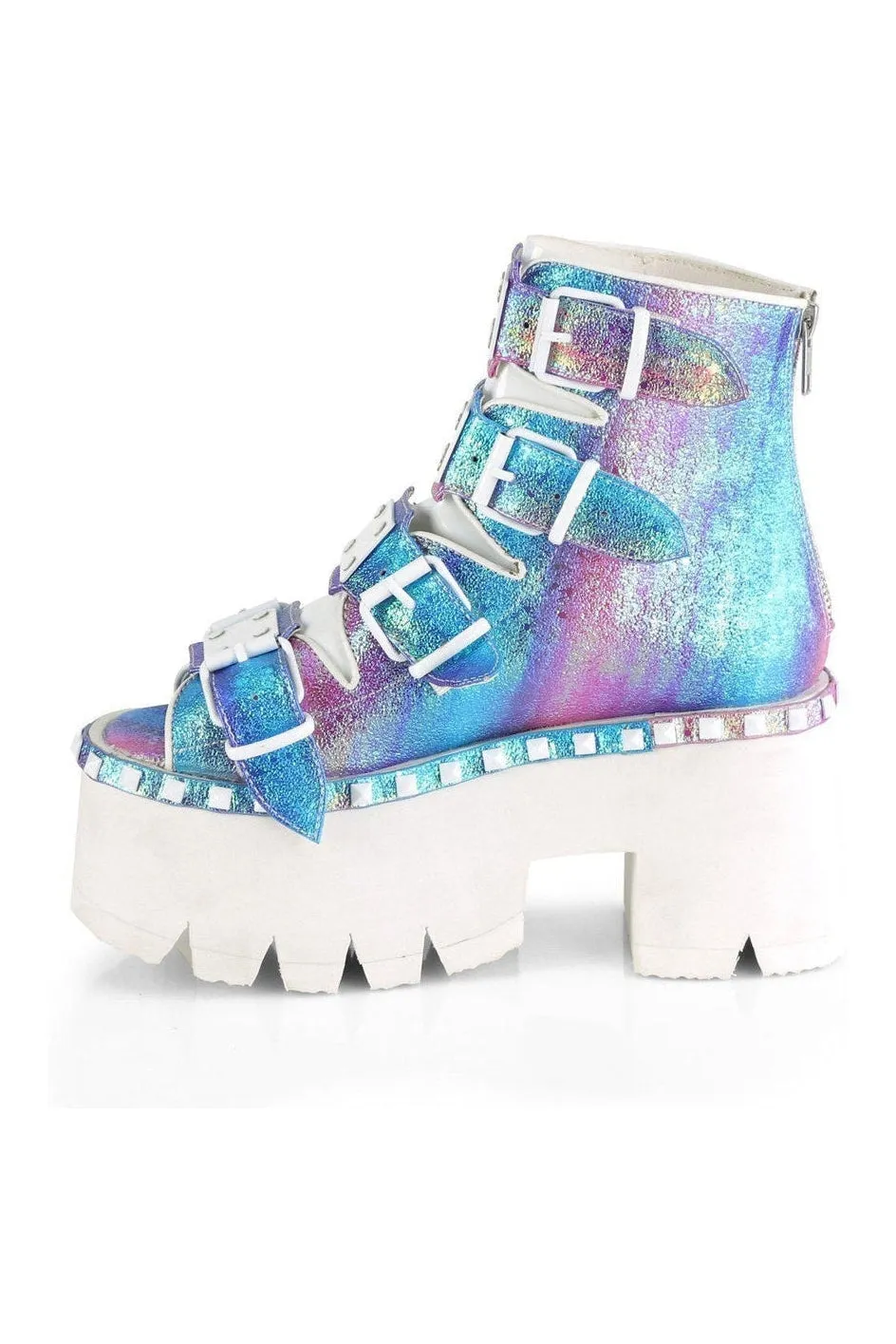 ASHES-70 Ankle Boot | Purple Faux Leather