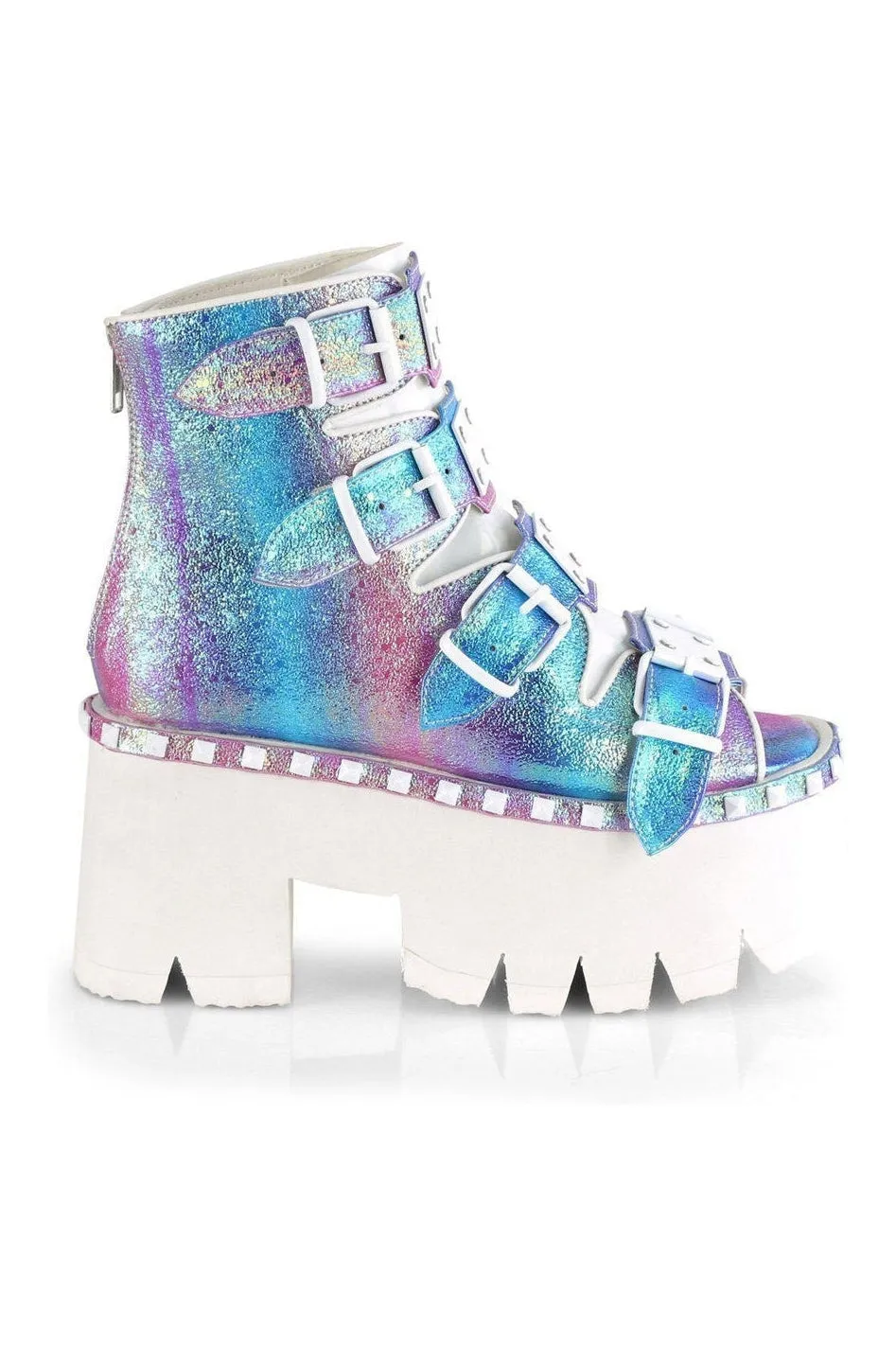 ASHES-70 Ankle Boot | Purple Faux Leather