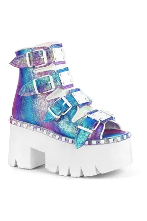 ASHES-70 Ankle Boot | Purple Faux Leather