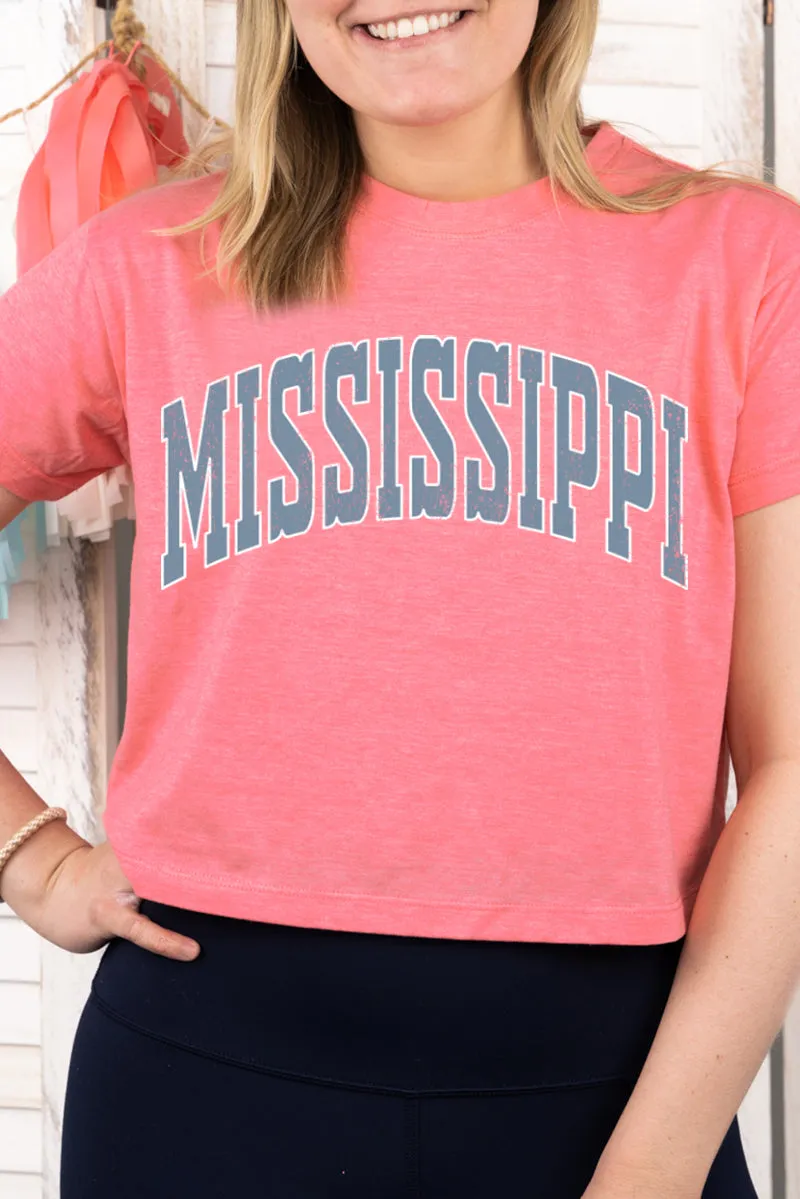 Athletic Varsity Mississippi Women's Soft-Tek Blend Crop T-Shirt