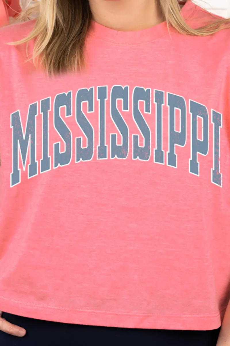 Athletic Varsity Mississippi Women's Soft-Tek Blend Crop T-Shirt