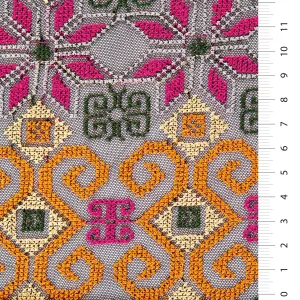 Authentic Style Aztec Design Knitted Thread Embroidered Fabric