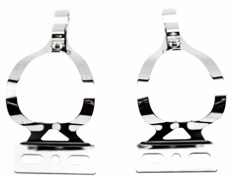 AVENIR 2X FIXIE STEEL TOE CLIPS MD Bike Pedals Strapless Double Strap Silver NEW