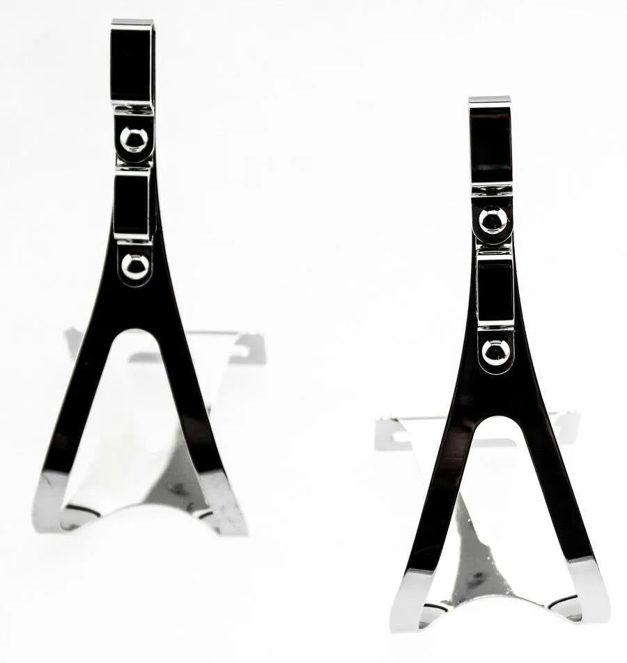 AVENIR 2X FIXIE STEEL TOE CLIPS MD Bike Pedals Strapless Double Strap Silver NEW