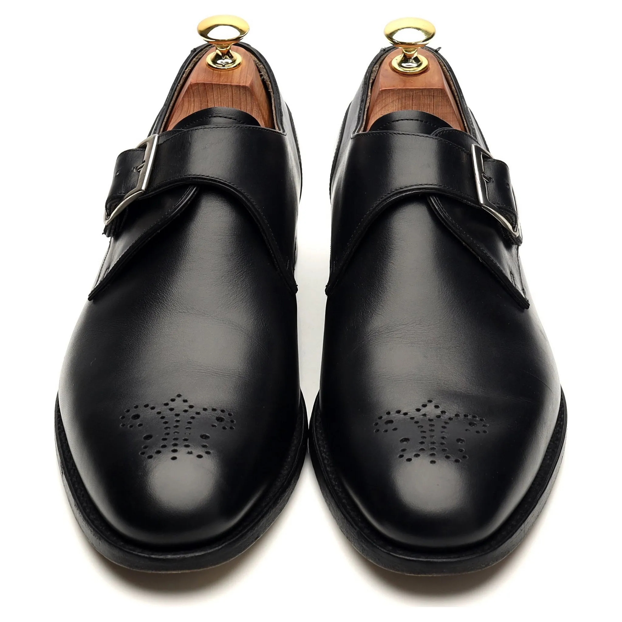 Barker 'Greenwich II' Black Leather Monk Strap UK 8 F