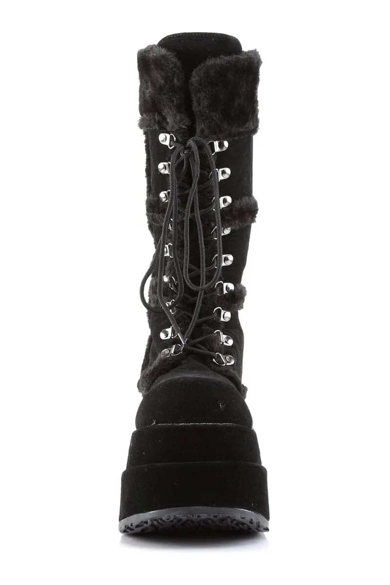 BEAR-202 Black Vegan Leather Knee Boot