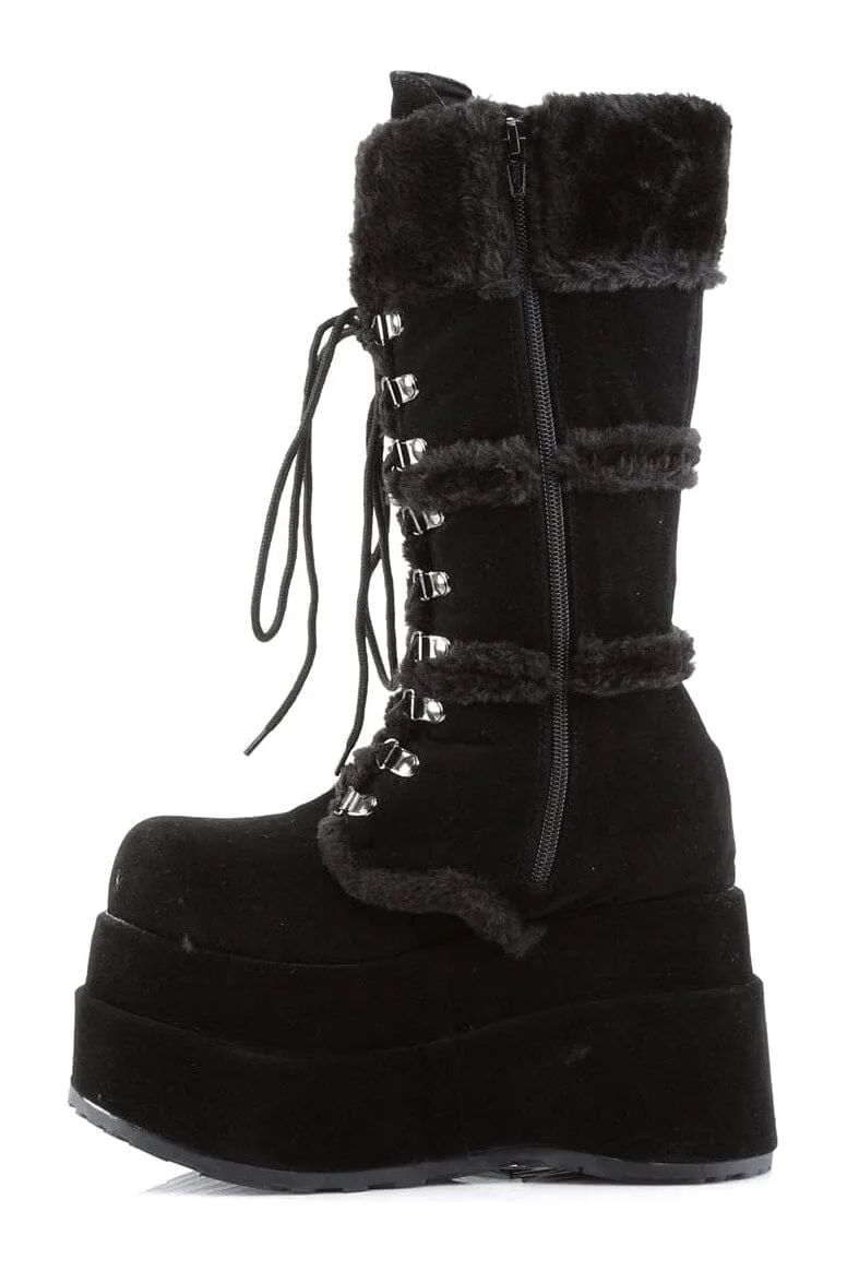 BEAR-202 Black Vegan Leather Knee Boot