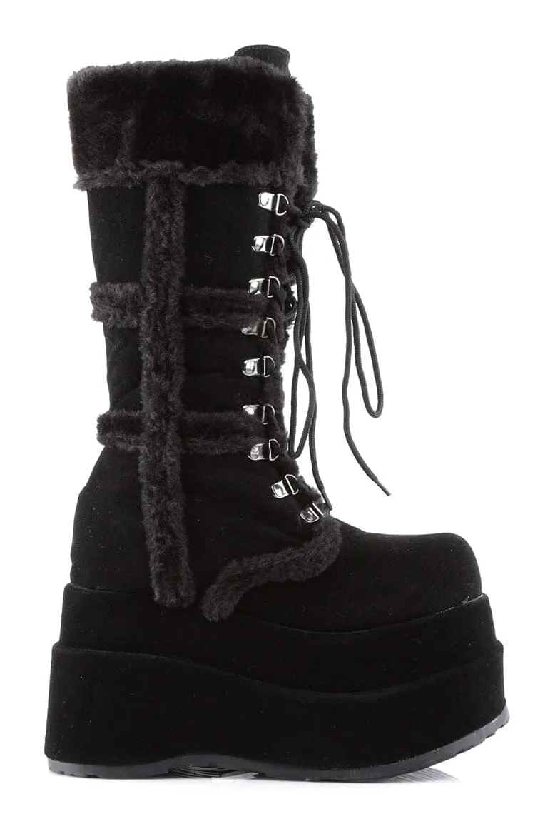 BEAR-202 Black Vegan Leather Knee Boot