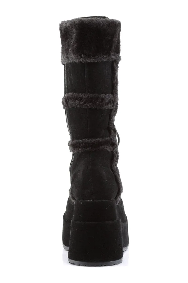 BEAR-202 Black Vegan Leather Knee Boot