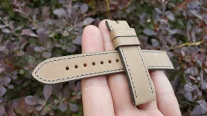 Beige bovine watch strap 18 mm