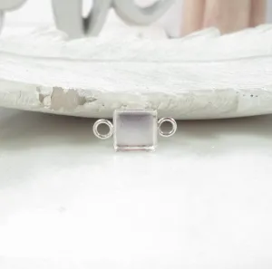 Bezel Cup Pendant - Square, Double Ring, Choose Your Cup Size