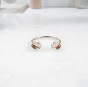 Bezel Cup Ring Setting - Open Double Oval, 1.5mm Band, Choose Your Cup, Choose Your Metal