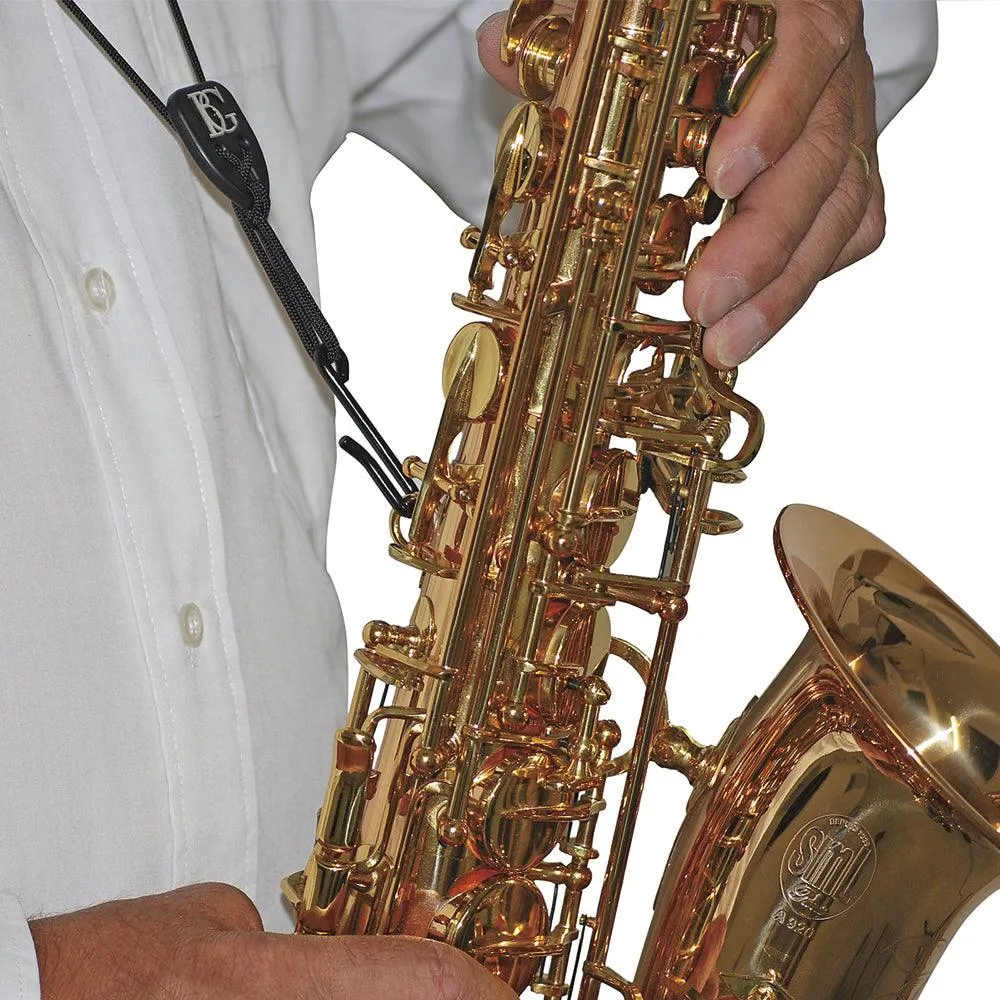 BG Alto & Tenor Saxophone Leather Yoke Strap ~ Metal Hook