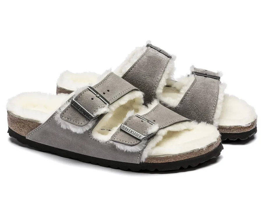 Birkenstock Arizona Shearling Stone Coin 1017402
