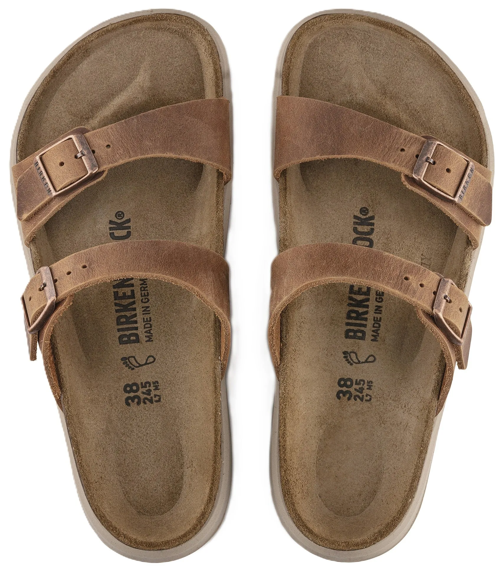 Birkenstock Sierra Crosstown Sandals - Ginger Brown Oiled Leather | Polyurethane Sole