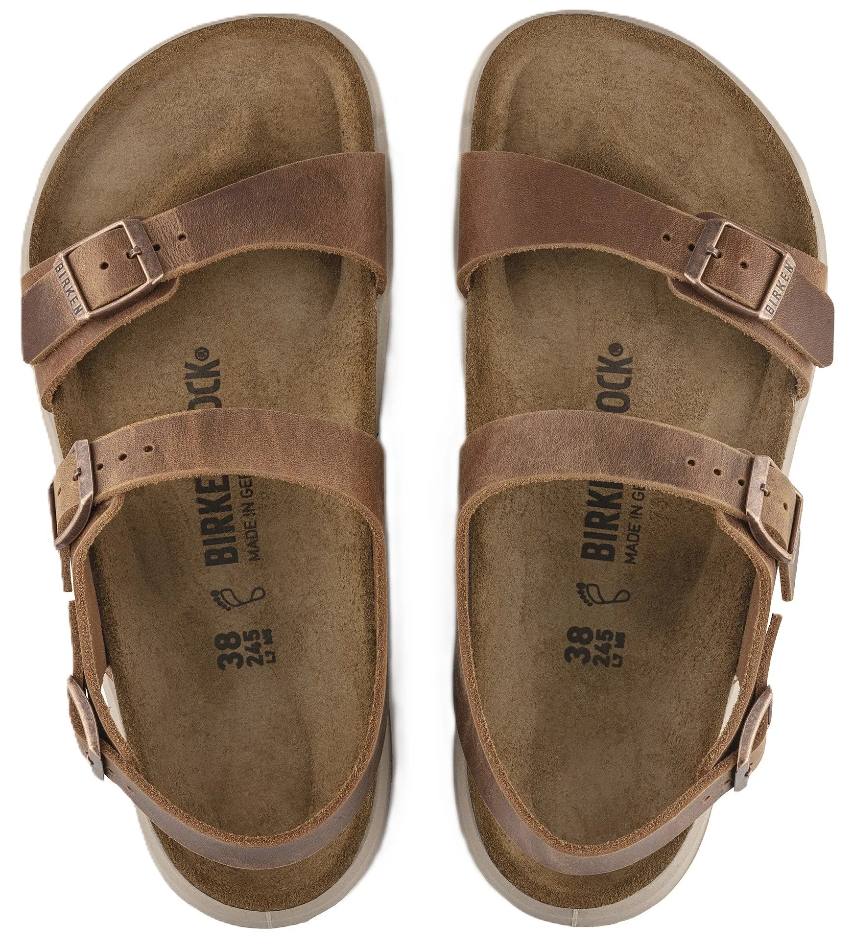 Birkenstock Sonora Crosstown Sandals - Ginger Brown Oiled Leather| Polyurethane Sole